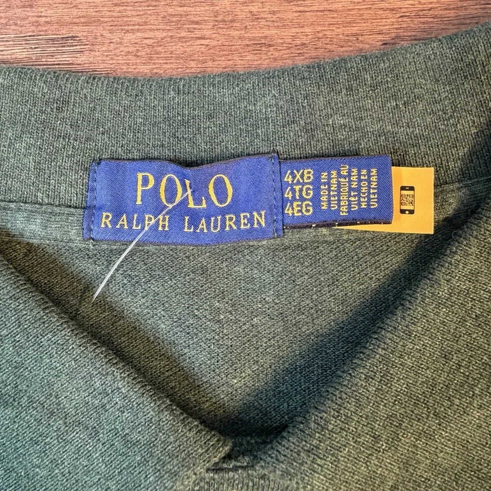 Polo Ralph‎ Lauren Long Sleeve Mesh Polo Shirt Men's 4XB Green Big & Tall $115